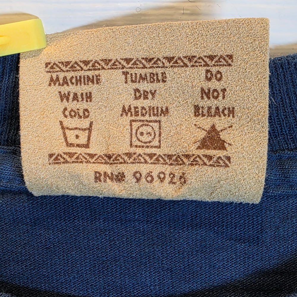 VTG Y2K The Mountain Long Sleeve Tee Shirt Cat Kitten Overalls Unisex Large Blue - Picture 8 of 10